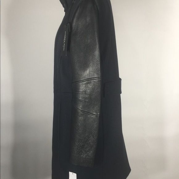 Andrew Marc x Richard Chai coat with leather slvs - Picture 5 of 8